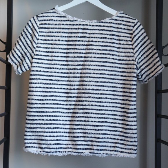 Green Envelope Los Angeles Cropped Striped Shirt Size M - Picture 2 of 3